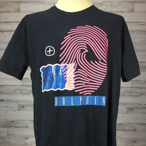 Pink + Dolphin Black XL Pink Fingerprint T-shirt